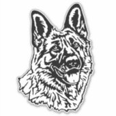 Deutscher Schäferhund Kopf Nr 2 Autoaufkleber Sticker (Voorkant)