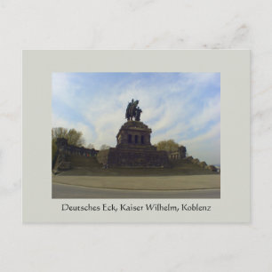 Deutsches Eck, Kaiser Wilhelm, Koblenz, Duitsland Briefkaart