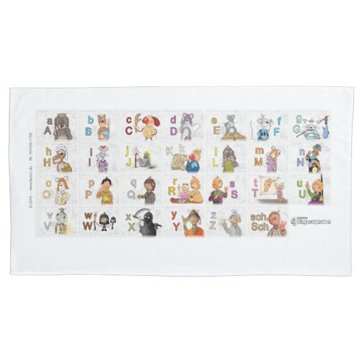 Deutsches Fingeralphabet 2 Kussensloop (Voorkant-Links)