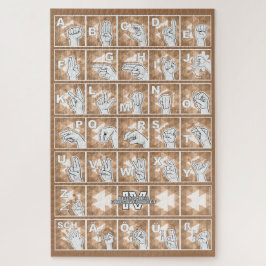 Deutsches Fingeralphabet 4 - braun / Legpuzzel