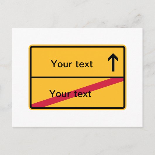 Deutsches Ortsschild, Ortsausfahrt Briefkaart (Voorkant)