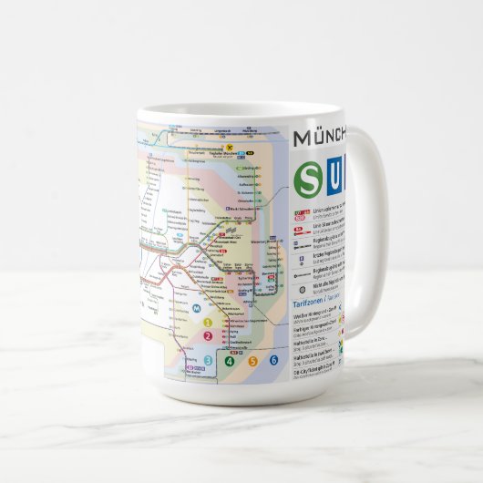 " Deutschland: 2021/heute München - S-/U-Bahnnetz Koffiemok (Voorkant rechts)