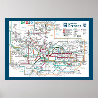 "Deutschland: 2022/heute Dresden - Liniennetz ... Poster