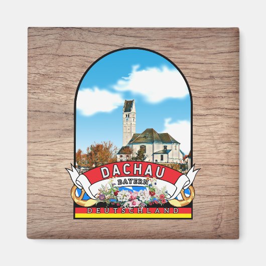 Deutschland Dachau Vintage souvenir Magneet (Voorkant)