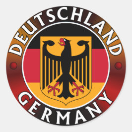 Deutschland Duitsland Plaquette, Duitse vlag en ad Ronde Sticker