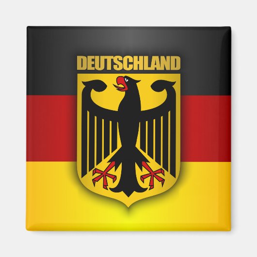 Deutschland Flag en wapenmunt Magneet (Voorkant)