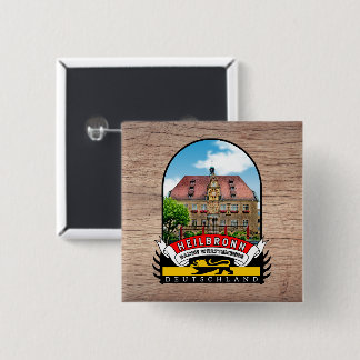 Deutschland Heilbronn Vintage souvenir Vierkante Button 5,1 Cm