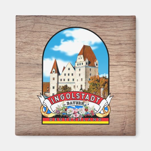 Deutschland Ingolstadt Vintage souvenir Magneet (Voorkant)