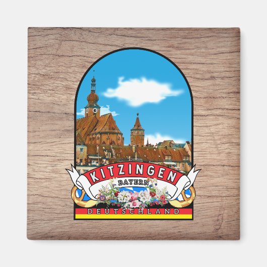 Deutschland Kitzingen Vintage souvenir  Magneet (Voorkant)