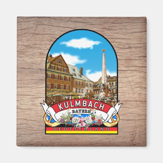 Deutschland Kulmbach Vintage souvenir Magneet (Voorkant)