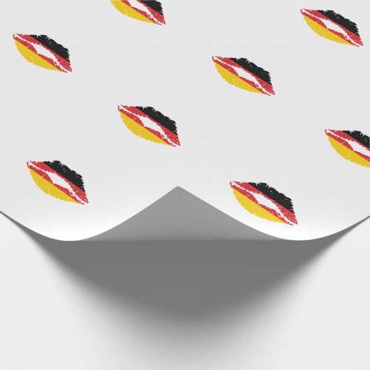 Deutschland Mund mit Flagge Cadeaupapier (Hoek)