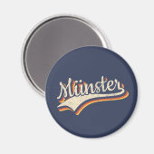 Deutschland Münster  Retro Typografie Magneet (Voorkant / Achterkant)