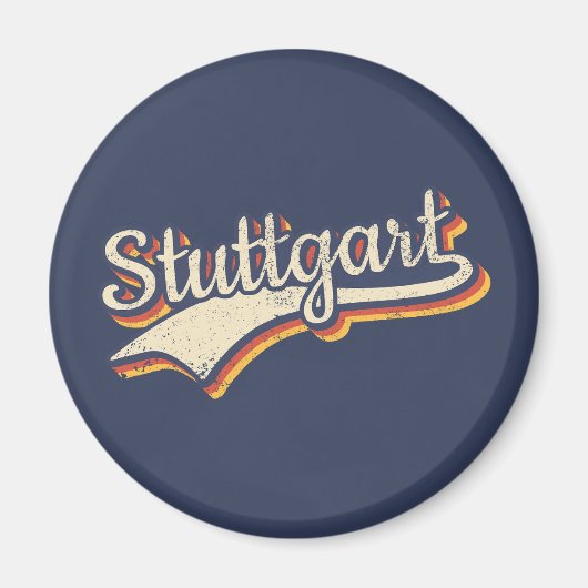 Deutschland Stuttgart Vintage Retro Typografie Magneet (Voorkant)