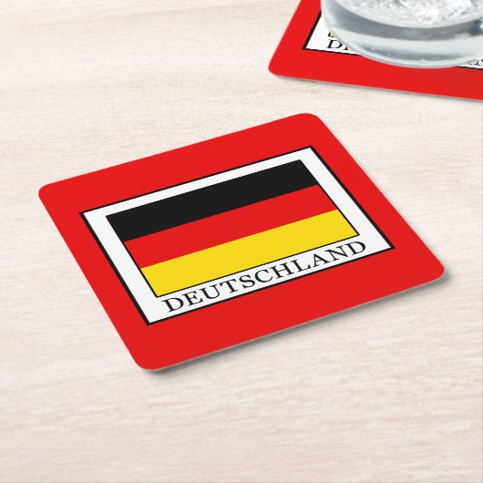 Deutschland Vierkante Kartonnen Onderzetter (Schuin)