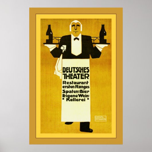Deutstheatrestaurant ~  Adverteren Poster (Voorkant)