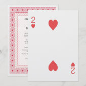 Deux 2 de Coeurs jouer carte Las Vegas Mariage (Devant / Derrière)