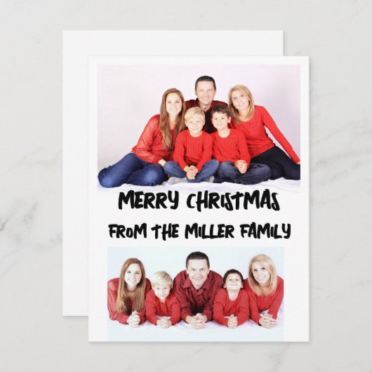 DEUX 2 PHOTOS CARTE DE NOËL PLAT (Devant / Derrière)