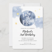 Deux à la Lune Invitation d'anniversaire de 2 ans (Devant)