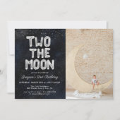 Deux à la Lune | Invitation pour la 2e fête d'anni (Devant)