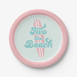 Deux à la plage Assiettes en papier pour 2e annive