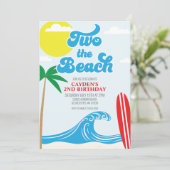Deux à la plage Invitation d'anniversaire 2ème Sur (Debout devant)