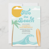Deux à la plage Invitation d'anniversaire 2ème Sur (Devant)