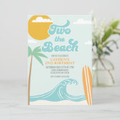 Deux à la plage Invitation d'anniversaire 2ème Sur (Debout devant)