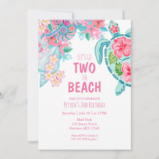 Deux à la plage Invitation d'anniversaire d'été de