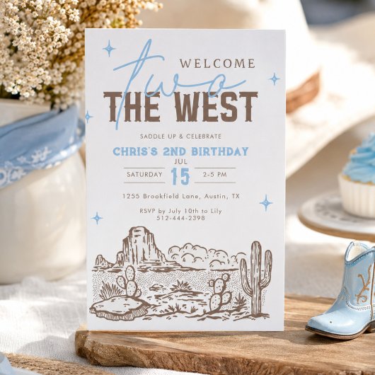 Deux à l'Ouest Invitation d'anniversaire 2ème West