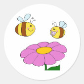 Deux Abeilles Et Un Stickers Fleur (Devant)