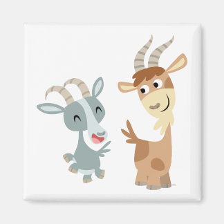 Deux adorables aimants aimants caricatures de chèv