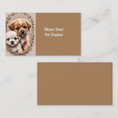 Deux adorables Carte de visite de chiots (Devant / Derrière)