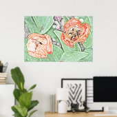 Deux affiche de tulipes orange (Bureau à domicile)