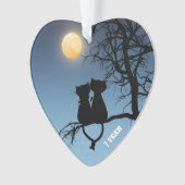 'Deux amoureux Chat Anniversaire Coeurs de papier (devant)