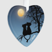 'Deux amoureux Chat Anniversaire Coeurs de papier (devant)