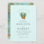 Deux ananas Hawaiian Thème Mariage Invitations (Devant / Derrière)