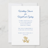 Deux Ancres d'or Nautical Shower Invitation (Devant)