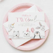 Deux animaux Cool de l'Arctique Invitation d'anniv