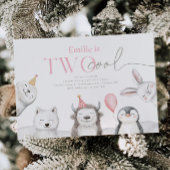 Deux animaux d'hiver Cool Invitation d'anniversair
