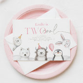 Deux animaux d'hiver Cool Invitation d'anniversair