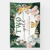 Deux animaux sauvages Safari Anniversaire bannière (Verticale)