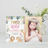 Deux animaux sauvages Safari Invitation d'annivers (Debout devant)