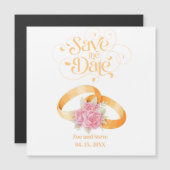 Deux anneaux Enregistrer le Faire-part de mariage (Devant / Derrière)