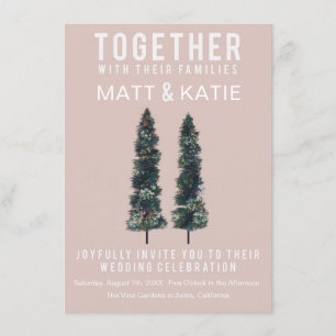 Deux arbres Faire-part de mariage minimal