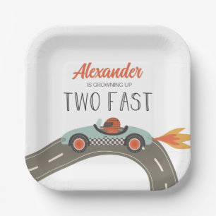Deux assiettes en papier anniversaire voiture de c