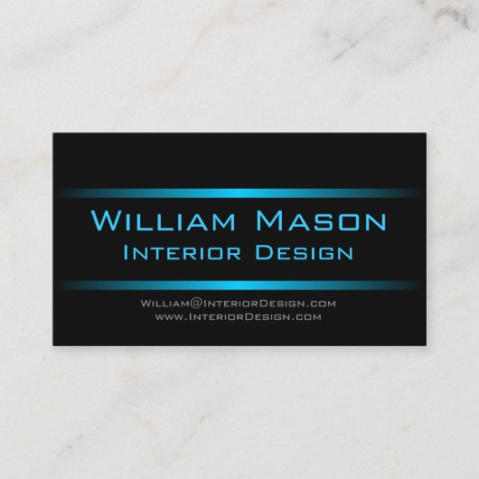 Deux bandes bleues Carte de visite professionnel (Devant)