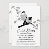 Deux Beaux Oiseaux Invitation À La Douche Nuptiale (Devant / Derrière)