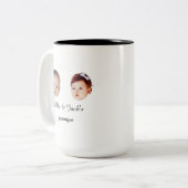 Deux bébé visage mug cadeau photo personnalisé (Devant gauche)