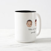 Deux bébé visage mug cadeau photo personnalisé (Devant droit)