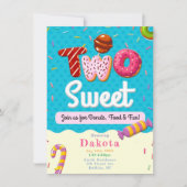 Deux beignets sucrés Fille Invitations de fête d'a (Devant)